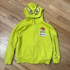 Kids Grinch Hoodie - Vibrant Yellow